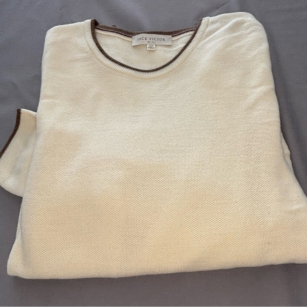 Jack Victor Men's Ivory Crewneck Sweater